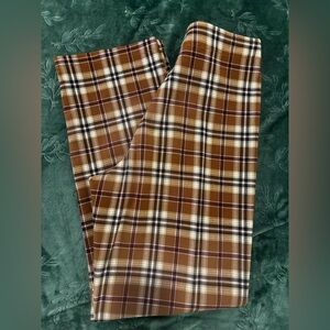 Brandy Melville Brown Plaid Chinos